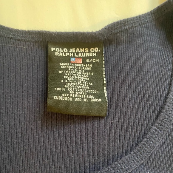 Polo Jeans Frilly Navy Blue S Top - Picture 3 of 4